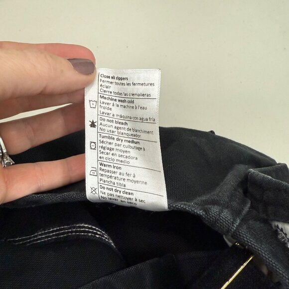 Carhartt R37 Black Loose Fit Firm Duck Bib Double Knee Work Overall Mens 34x36 - Picture 6 of 7